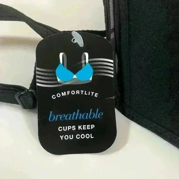 Bali Women’s Smoothing Comfort Breathable Cups Adjustable Straps Black Bra 34D - Picture 4 of 9